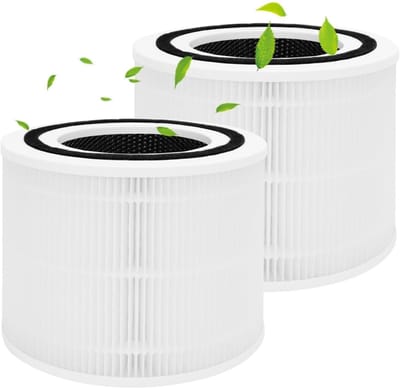 EXCITAT Luchtreinigerfilter - Voor Levoit Core 300, Core 300s, Core 300-RF 3-in-1 H13 HEPA actieve kool - Verwijdert stof, pollen en allergenen - geschikt voor mensen met een allergie en rokers - 2-pack - Wit