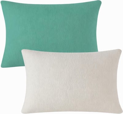Katoenen Kinderkussenslopen, 2 Stuks, 40 x 60 cm, Geschikt voor Babybedden, Comfortabele en Ademende Kussenslopen voor Jongens en Meisjes (Groen en Lichtgrijs)