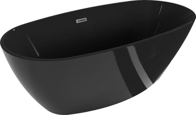 Mexen Eris vrijstaande badkuip 170 x 80 , zwart, overloop gun metal - 53441708070-95