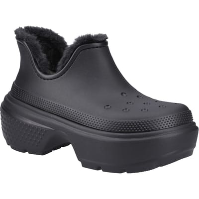 Crocs Stomp Lined Shorty Boot - Dames Platformlaarzen - Zwart - 42-43
