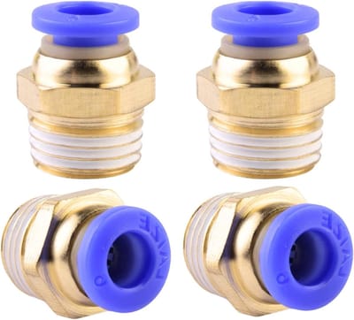 4-delige 6mm 1/4 inch PT mannelijke schroefdraad rechte Push-to-Connect fittingen voor pneumatische slangen en snelle verbindingen