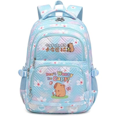 Schattige Capibara Jongens Meisjes Schoolrugzak Voor Tiener Jeugd Meisjes Kawaii Student Kinderen Rugzak Laptop Boekentas Mochila blauw