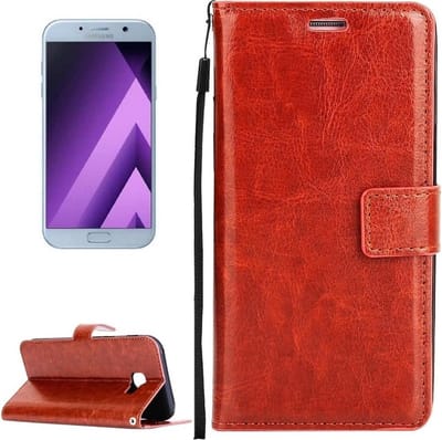 LuxeBass Hoesje geschikt voor Samsung Galaxy A5 (2017) / A520 hoesje book case bruin gsm hoesje - telefoonhoes - telefoonhoesjes