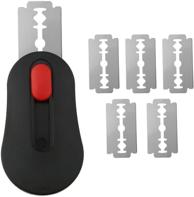 Dailygoods- Deegsnijder Professionele Resultaten - Zuurdesem Scoretool - Roestvrij Staal - 5 Scheermesjes - Uittrekbaar - Magnetisch - Broodsnijder