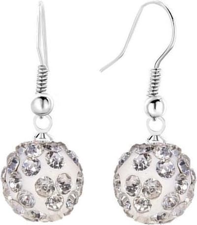 Fako Bijoux® - Oorbellen - Disco Dots - Hanger - Wit