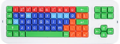 Clevy Keyboard 3 – Gekleurde toetsen – Grote toetsen – QWERTY US-int. – Lowercase (schrijfletters) - Bluetooth & USB – Voor Laptop, PC, Tablets, Chromebooks en Smartphones