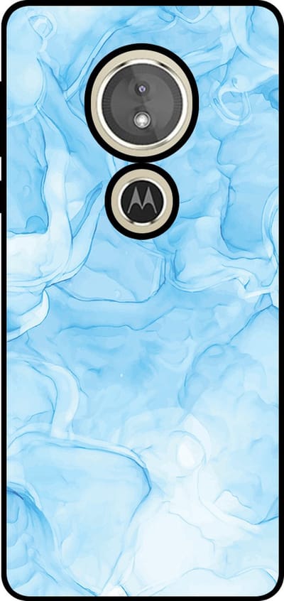 Smartphonica Telefoonhoesje Geschikt voor Motorola Moto E5 / G6 Play met marmer opdruk - TPU backcover case marble design - Lichtblauw geschikt voor Motorola Moto E5;Motorola Moto G6 Play