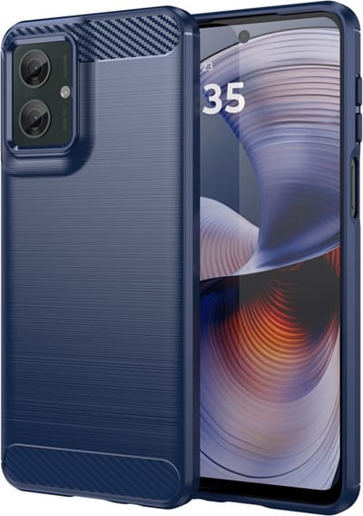 Coverup Hoesje - Geschikt voor Motorola Moto G55 Hoesje - Coverup Armor Brushed TPU Back Cover - Blauw