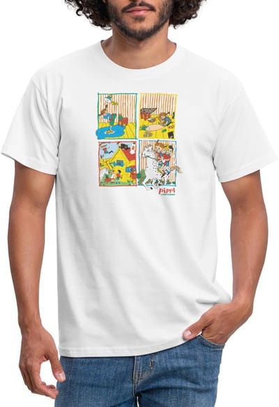 Pippi Langkous En Je Vrienden Tegels T-Shirt Heren