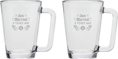 Gegraveerde set theeglazen 26cl Just Married 8 years ago