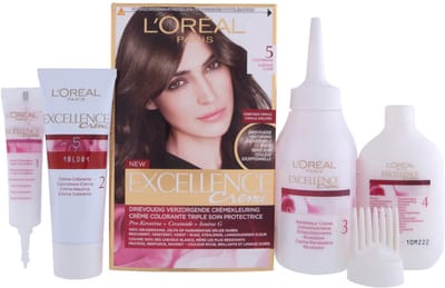 L'Oréal Paris Excellence Crème Lichtbruin 5 - Permanente Haarkleuring - Drievoudige verzorging met hyaluronzuur - Haarverf