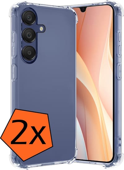 Hoes - 2 Stuks - Geschikt voor Samsung Galaxy A15 - Sterk & Shockproof - Siliconen Case - Back Cover - Telefoon Hoesje Shock Proof - Transparant