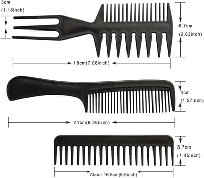 Zwarte Haarkammen Set (10 Stuks) - Ideaal voor Kappers, Knippen en Stijlen