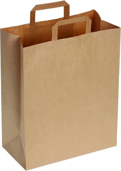 Papieren Draagtassen - Bruine Zakken - Winkelverkoop - Milieuvriendelijk Kraftpapier - 25 stuks 32cm - Bruin