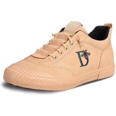 Holfredterse Nouvelle Mode Hommes Cuir Chaussures Décontractées Mocassins Conduite Souple Plates Lacets Chaud Hiver Sport Vulcanisées Chaussures 20953 42 marron