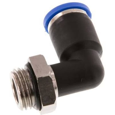 8mm x G1/4'' 90 graden L-verbinding Messing/PA 66 Insteekfitting Buitendraad Draaibaar NBR [2 Stuks]