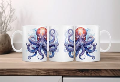 Auqarel koffiemok Octopus 1