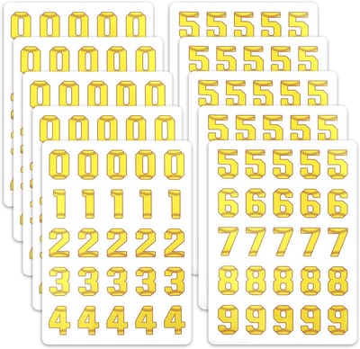 Dailygoods- Helm Stickers 250 Stuks - Zelfklevende Stickers - Waterdichte Decals - Sport Stickers - Nummer Stickers - Afmetingen 3,2x2,2cm - Nummerstickers