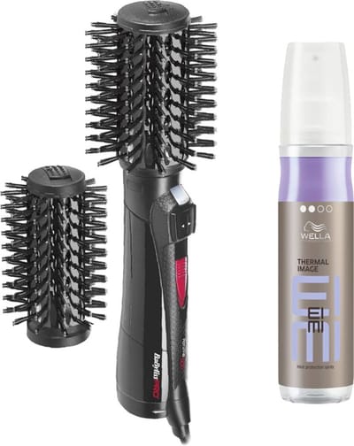Babyliss PRO Roterende warme luchtborstel + Wella EIMI Thermal Image Heat Protection Spray 150ml