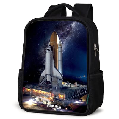 NoBoringSuitcases.com® - Rugzak zwart - Schooltas jongen & meisje - Spaceshuttle die kan opstijgen - Rugtas voor school - Boekentas kind - Schoolrugzak - Kinderrugzak