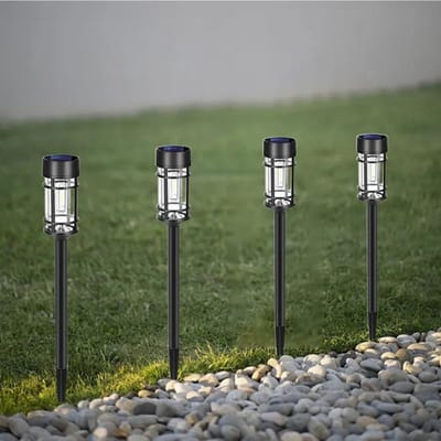 GELLDG 6 Stuks Wegverlichting - Solarlampen Buiten - 48x7cm - Super Lange Autonomie, IP65 Waterdicht, Zonne-energie - Geschikt voor Tuin, Balkon, Terras en Binnenplaats - Kunststof - Warm Wit Licht