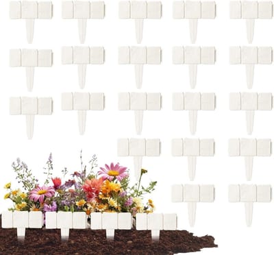 Gazonrandafscheiding 20 stuks - Tuinrand decoratief - Tuinieren buiten - Installatie zonder graafwerk - 25x25cm - Wit