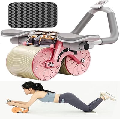 Buikspierwiel - Core Trainer - Krachtige Core Training - Automatische Rebound Functie - 44x36x12.5cm - Roze