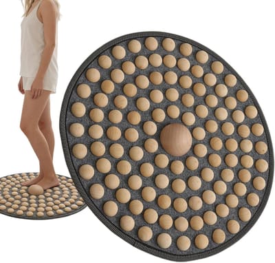 Voetmassageapparaat - Houten massage tool - Ontspanning thuis - Opvouwbaar en draagbaar - 51 cm breed - Houtkleur