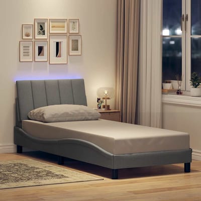 vidaXL - Bedframe - zonder - matras - "Hanko" - 80x200 - cm - stof - lichtgrijs