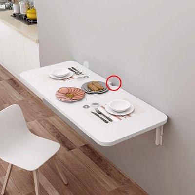 Klaptafel Wandmontage - Opklapbureau Wandtafel - Ruimtebesparend Werken - Met Kabelmanagement - Niet Gespecificeerd - Wit
