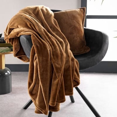 Dutch Decor - BILLY - Plaid 150x200 cm - flannel fleece - superzacht - Tobacco Brown - bruin
