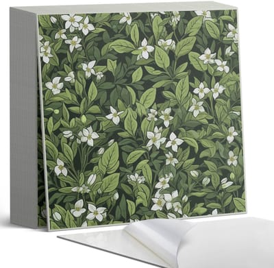 Coloray Plaktegels - Bloemenpatroon Zelfklevende Tegels - 20 cm x 20 cm - Groente Plaktegels - 20 stuks - Vierkant PVC Tegels - Plaktegels Badkamer - Plaktegels Vloer - Vinyltegels Vloer Zelfklevend - Wandtegel Zelfklevend