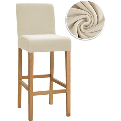Housses de chaise de Bar en tissu velours, extensibles, douces, lavables, à dossier court, pour cuisine, maison, hôtel, Banquet 1 Piece