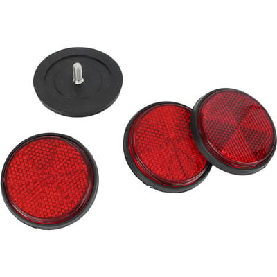 4 stuks 2 inch Fiets Ronde Waarschuwingsreflectoren Rood voor Opleggers Aanhangwagens Boten Paardentrailers Scooter black