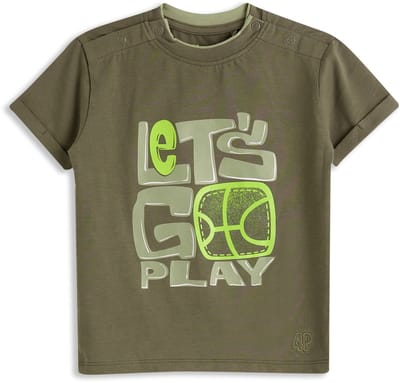 4PRESIDENT T-shirt jongens - Stone gray - Maat 74