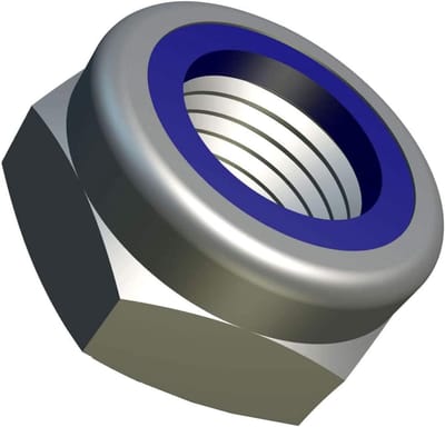 Borgmoer Zelfborgende Moeren Lage Vorm Zekeringsmoeren (Set van 5) Roestvrij Staal Hex Hexagon Lock Nut voor Bouten/Schroeven - Bevestiger ISO EN 10511 DIN985 (10mm x 17mm)