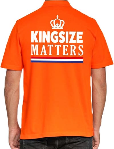 Koningsdag poloshirt / polo t-shirt Kingsize Matters oranje voor heren - Koningsdag kleding/ shirts XXXL