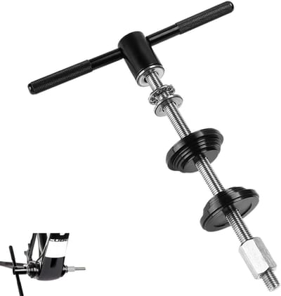 Montagegereedschap voor balhoofdcups en trapaslagers - Gereedschap voor fietsbalhoofden en trapassen - Geschikt voor fietsreparatie en -onderhoud - zwart - 210×265mm