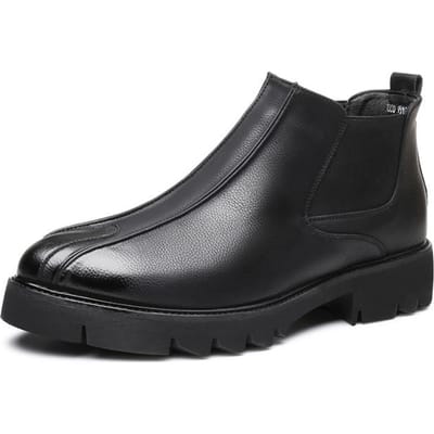 Heren Chelsea Boots Lente Herfst Mode Heren Laarzen Klassiek Antislip Buitenschoenen Zakelijk Brogue Laars Mannelijke Casual Instappers 39 zwart