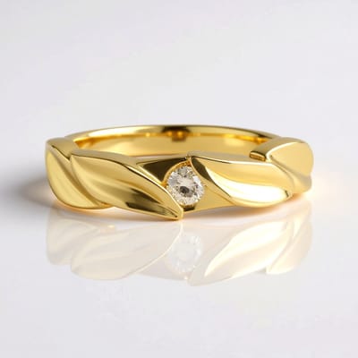 Cavill - Elegante Zilveren Ring - 925 Sterling Zilver Verguld - 0,09 ct Ronde Bruine Diamant - Handgemaakt Afrikaans Design - Prachtige Prong Zetting