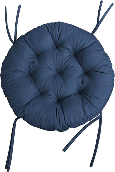 Rond Gewatteerd Zitkussen voor Tuin en Huis (110cm, Blauw)