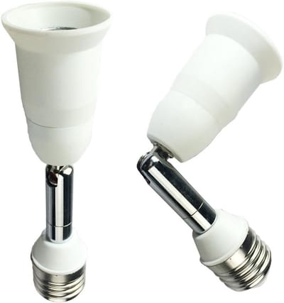 Set van 2 E27 naar E27 Verlengadapter van 14 cm voor LED-lampen - Verlenging, Adapter, Verlichting