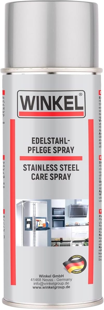 WINKEL RVS Reiniger Spray 400 ml – Voor Keuken, Badkamer & Metaal – Streeploos Resultaat