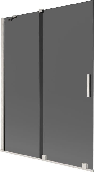 Mexen Velar schuifbare badwand 2-delig 130 x 150 , grafiet, geborsteld nikkel - 896-130-000-41-97