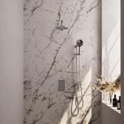 Brauer Chrome Edition Thermostatische Regendoucheset Inbouw - Hoofddouche 20 cm - Rechte Wandarm - 3 Weg - Handdouche 3 Standen - Doucheslang - Geintegreerde Glijstang - Chroom