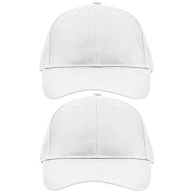 10x stuks 6-panel baseball witte caps/petjes