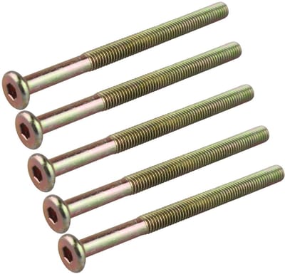 Dailygoods- Platte Kopschroeven 80 mm - Zeskant - Verzinkt - Corrosiebestendig - Voor Hout - 5 Stuks - Schroeven
