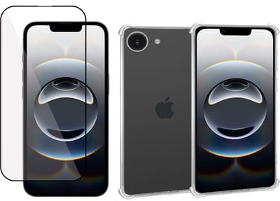 ChiGuard Hoesje & Screenprotector geschikt voor iPhone 16e – Full Cover Gehard Glas + Shock Proof Case – Transparant