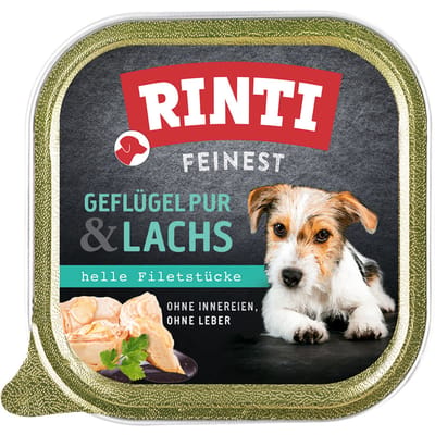 RINTI Fijnste 11 x 150 g Hondenvoer - Puur Gevogelte & Zalm