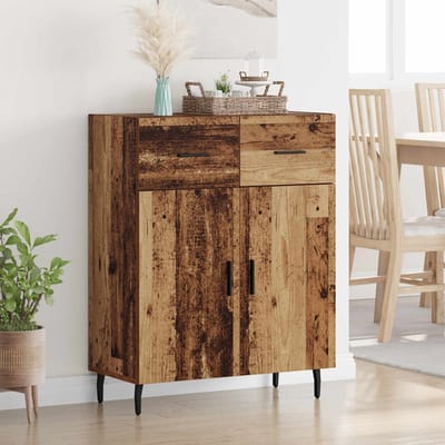 vidaXL - Dressoir - Oud - Hout - 69,5 - x - 34 - x - 90 - cm - Bewerkt - hout